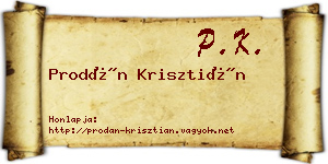 Prodán Krisztián névjegykártya